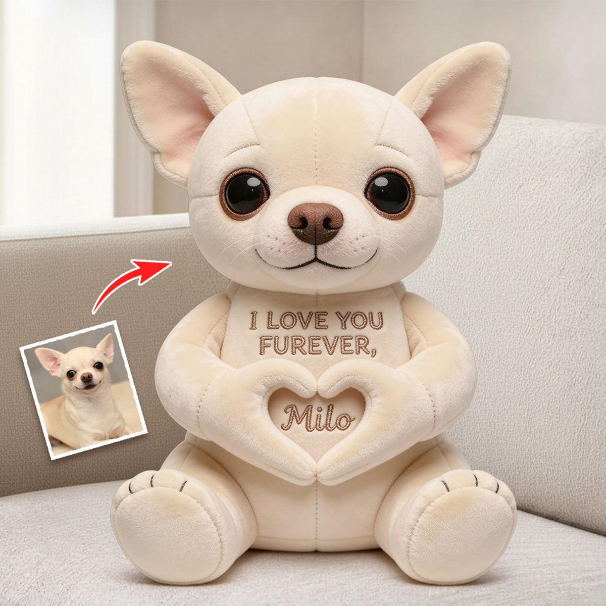 Forever Love - Personalized Dog Premium Faux Fur Pillow