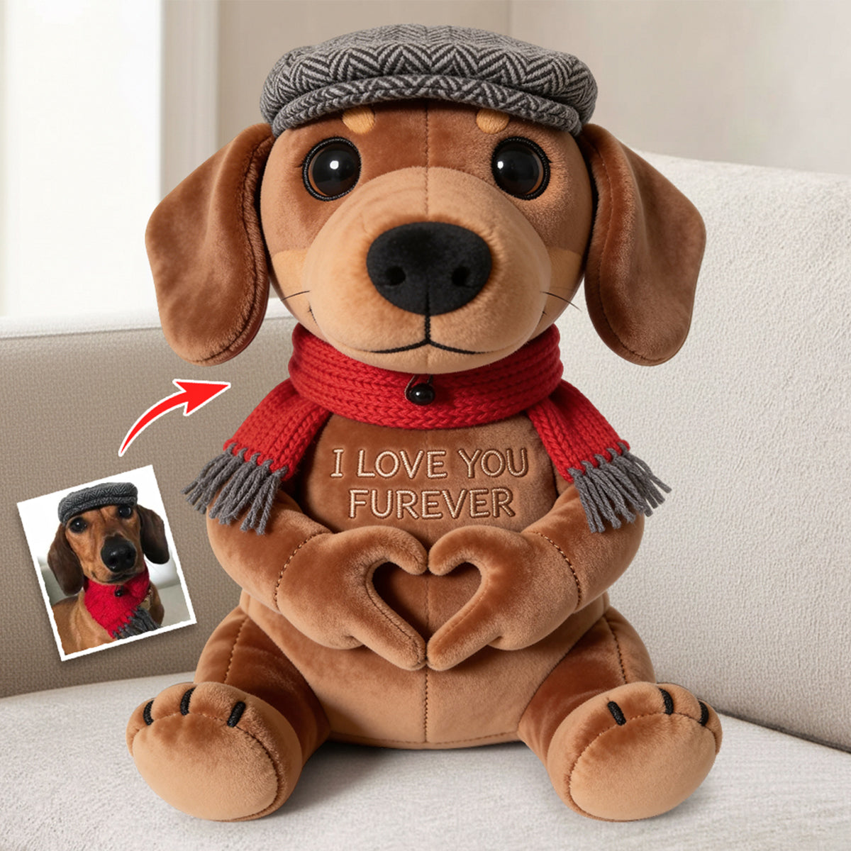 Forever Love - Personalized Dog Premium Faux Fur Pillow