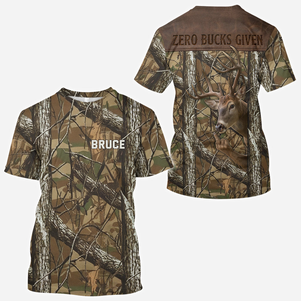 Zero Bucks Given - Personalized Hunting All Over Shirt