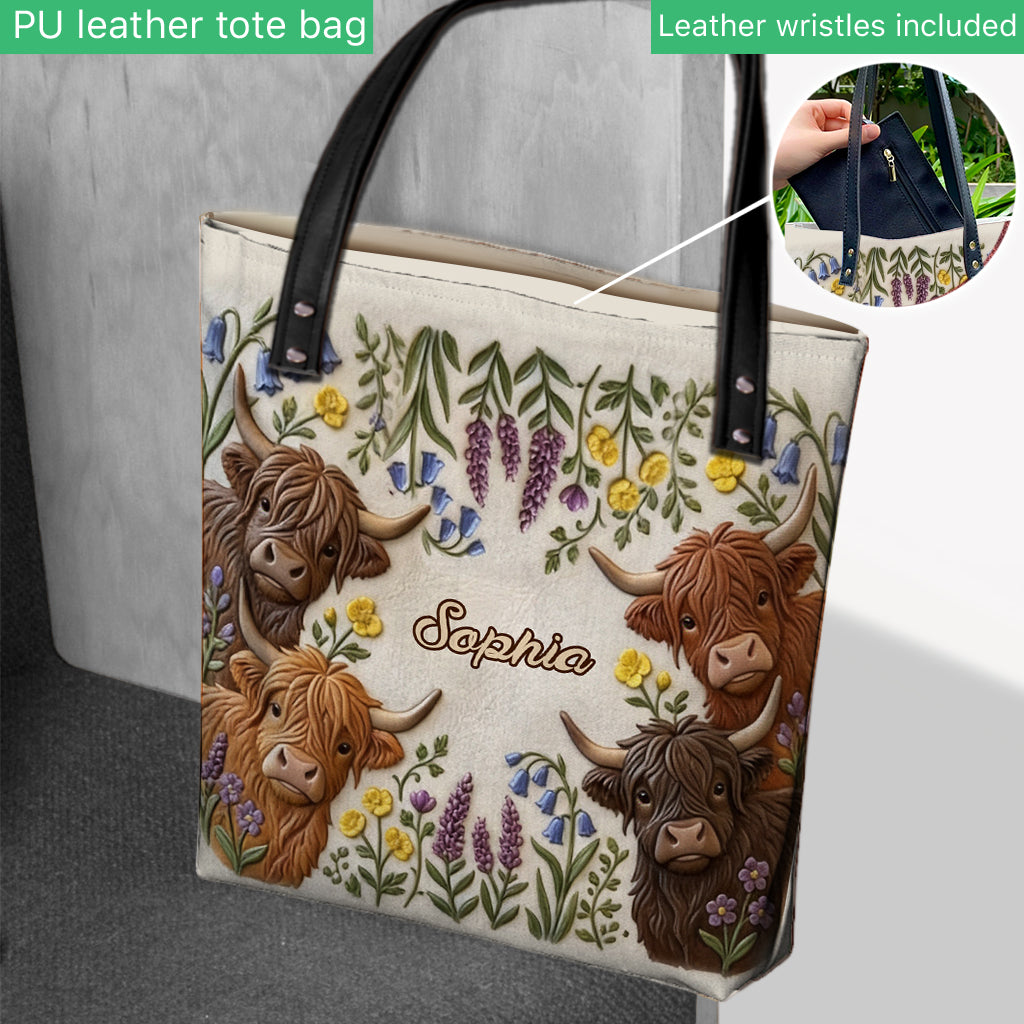 Liebe Highland-Rinder - Personalisierte Highland Cow Tragetasche