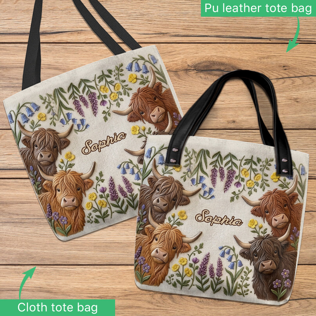 Liebe Highland-Rinder - Personalisierte Highland Cow Tragetasche
