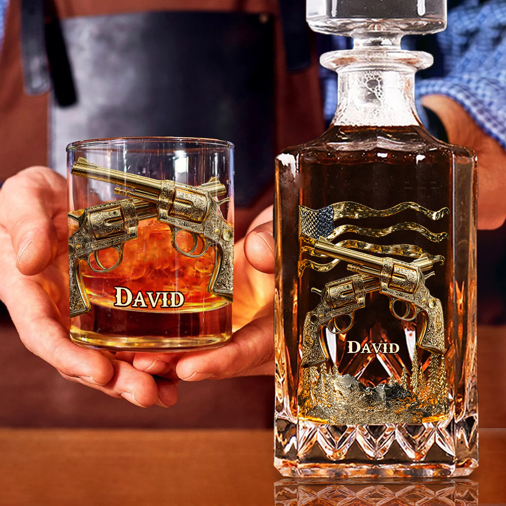 J'aime le whisky, les armes et peut-être 3 personnes - Verre à whisky personnalisé