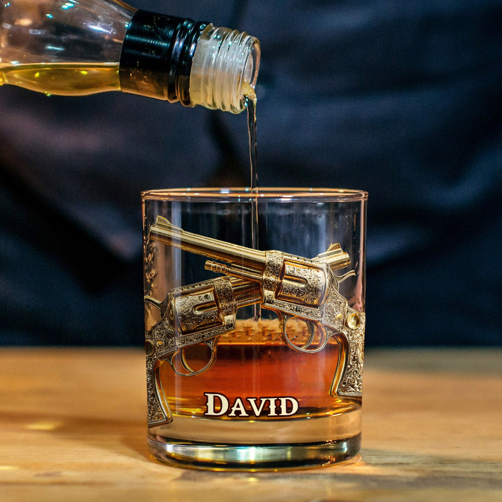 J'aime le whisky, les armes et peut-être 3 personnes - Verre à whisky personnalisé