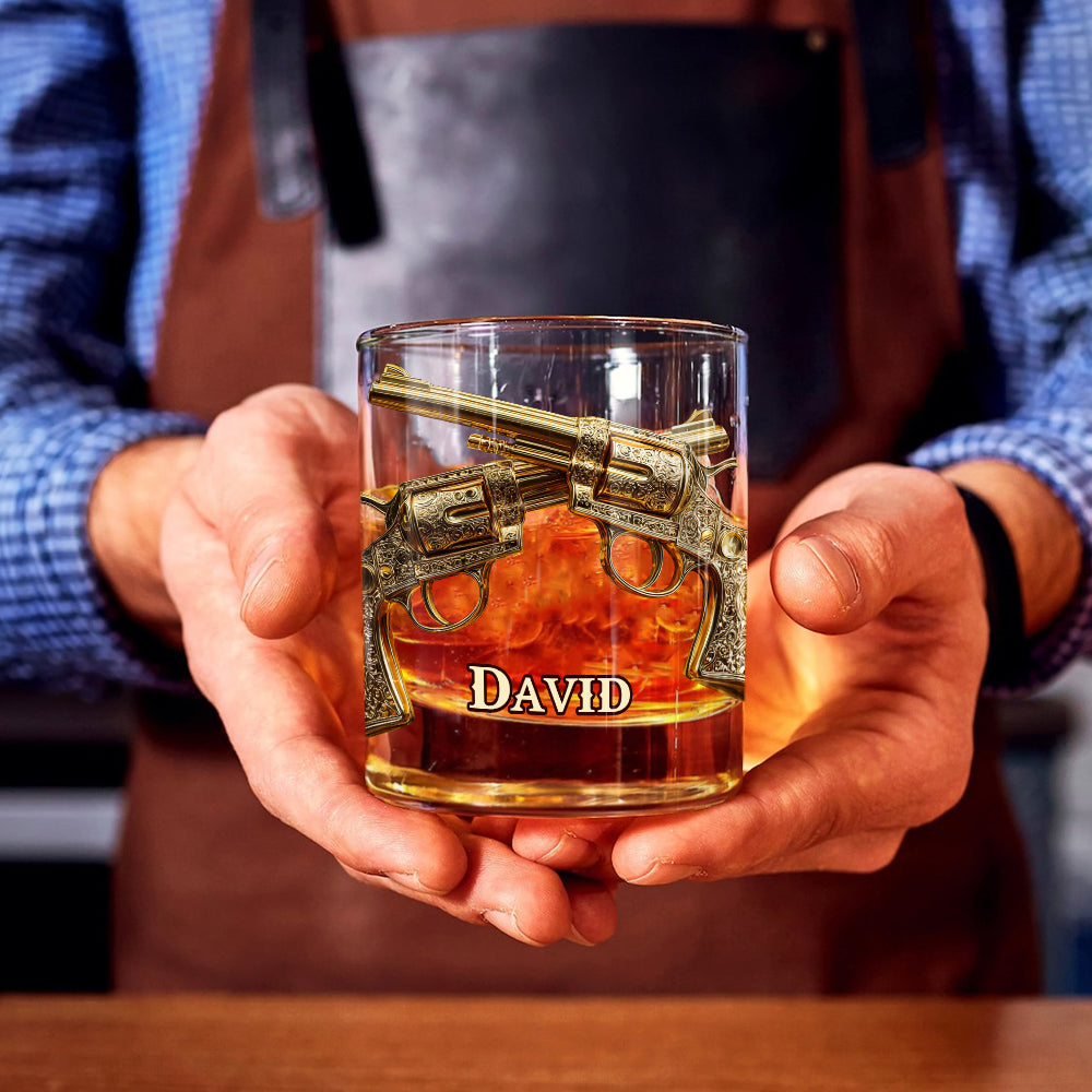 J'aime le whisky, les armes et peut-être 3 personnes - Verre à whisky personnalisé