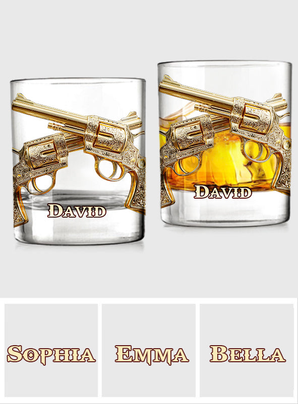 J'aime le whisky, les armes et peut-être 3 personnes - Verre à whisky personnalisé