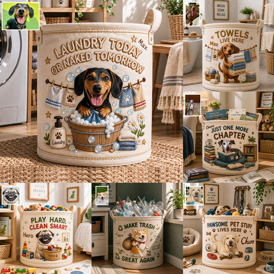 Cadeau pour Propriétaire de Chien - Panier de Rangement Personnalisé
