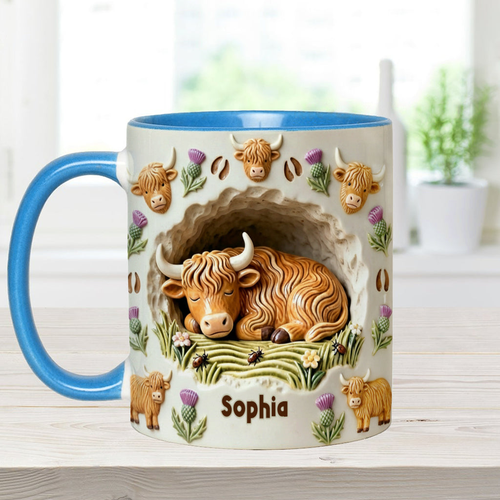 Rustic Farm Animal - Personalized Highland Cow Accent Mug