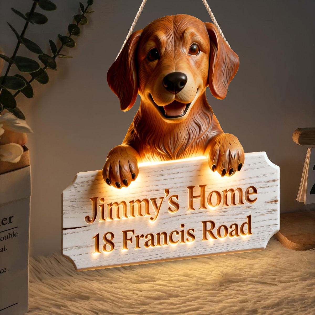 Light of Our Home - Personalized Dog LED Light Acrylic Sign