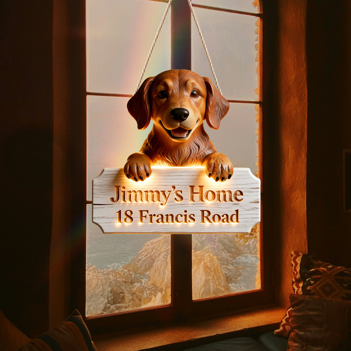 Light of Our Home - Personalized Dog LED Light Acrylic Sign