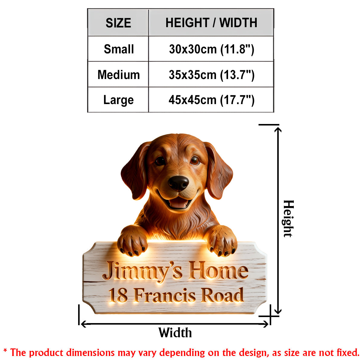 Light of Our Home - Personalized Dog LED Light Acrylic Sign