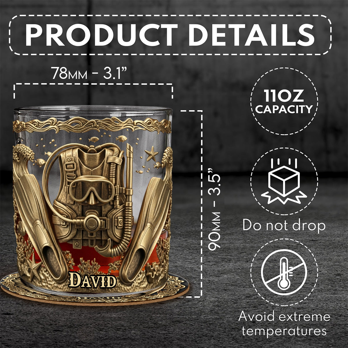 Scuba Diving Life - Personalized Scuba Diving Whiskey Glass