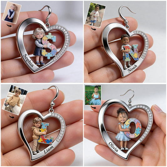 Autism Letter - Personalized Autism Awareness Earrings