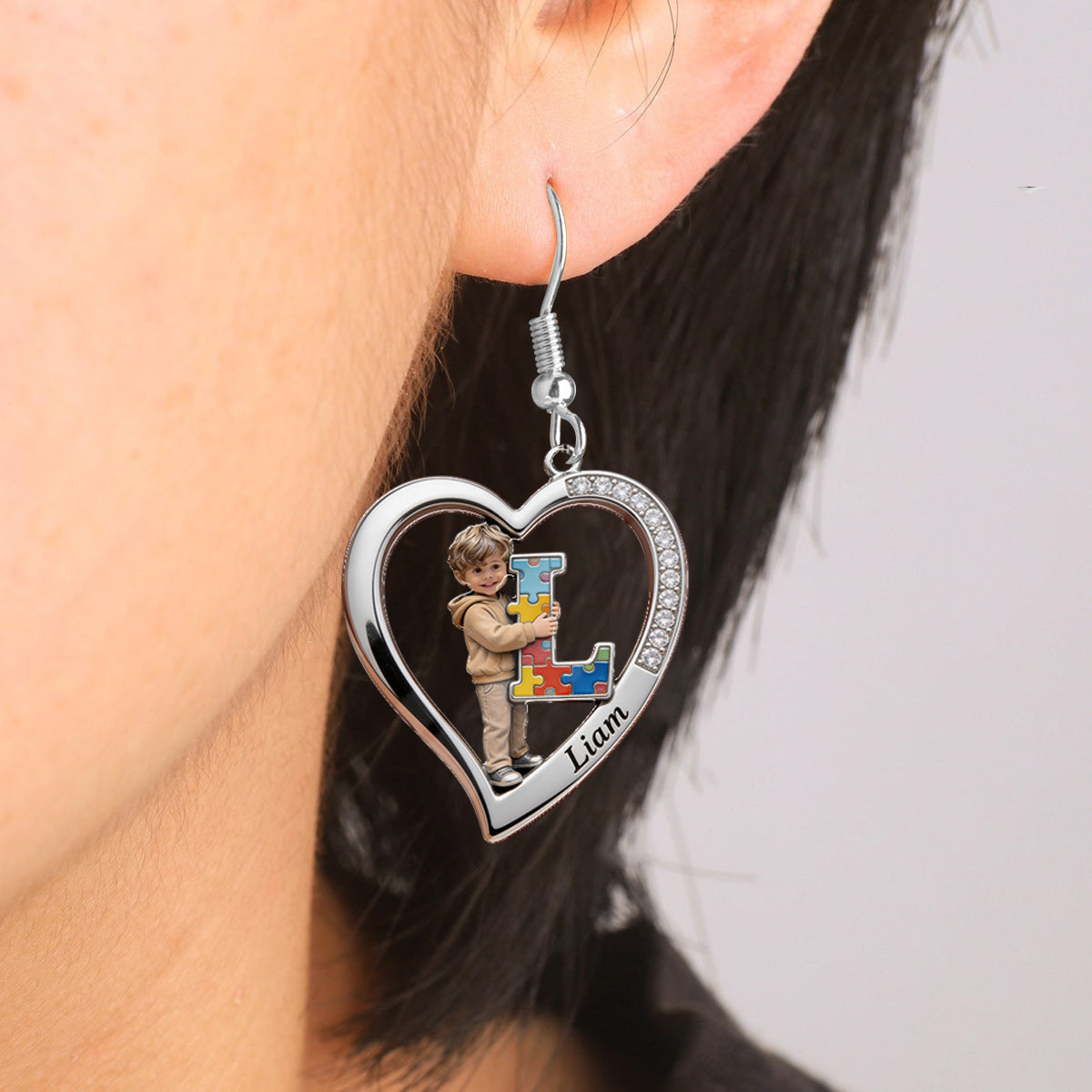 Autism Letter - Personalized Autism Awareness Earrings