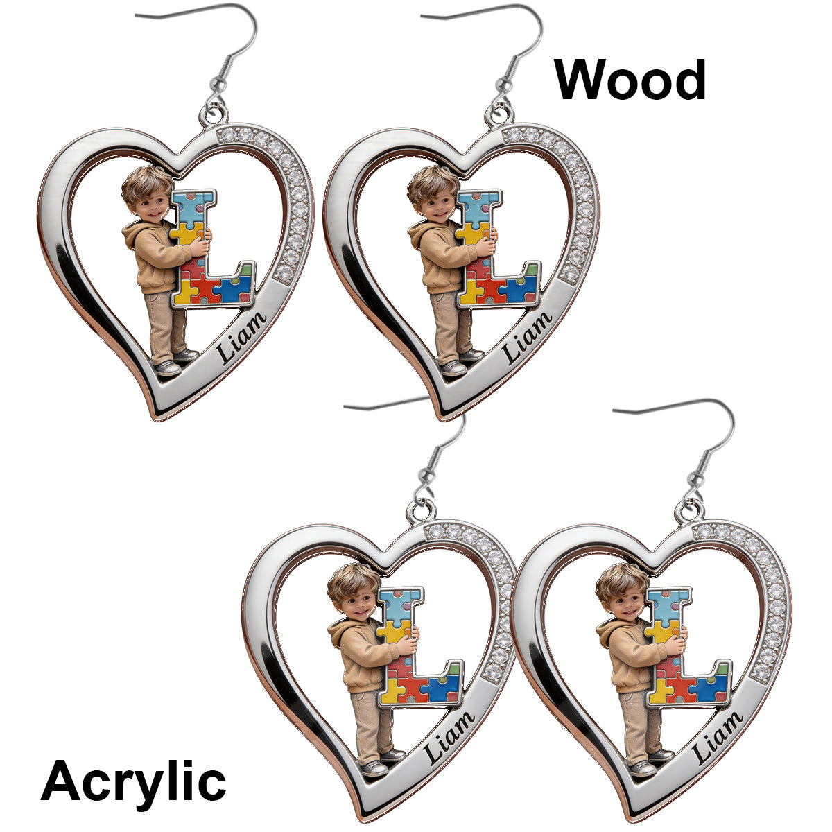 Autism Letter - Personalized Autism Awareness Earrings