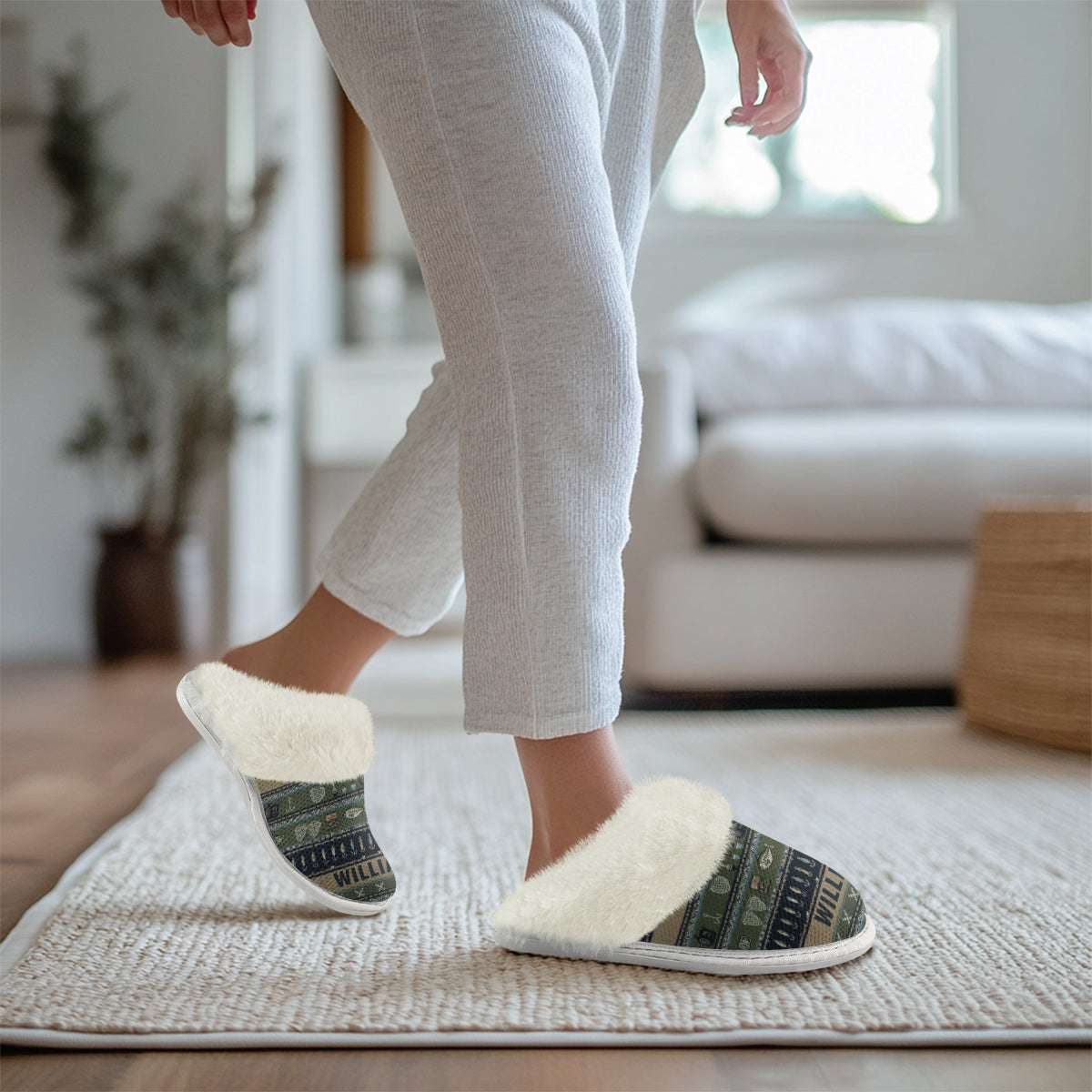 Angelbegeistert – Personalisierte Angelpantoffeln mit Fellfutter