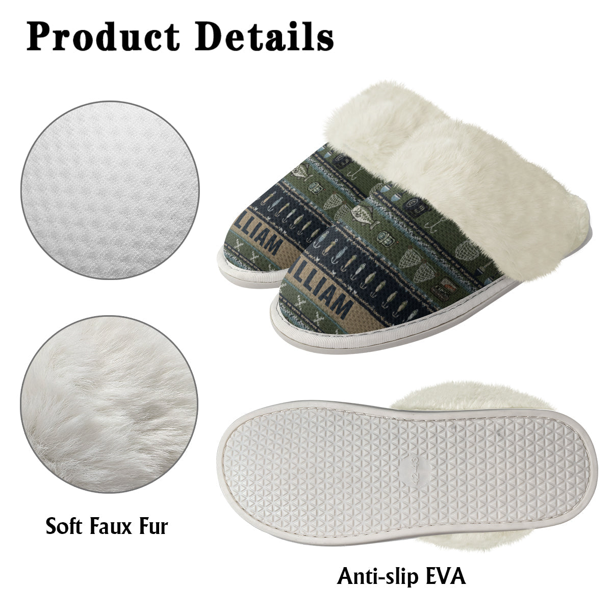 Angelbegeistert – Personalisierte Angelpantoffeln mit Fellfutter