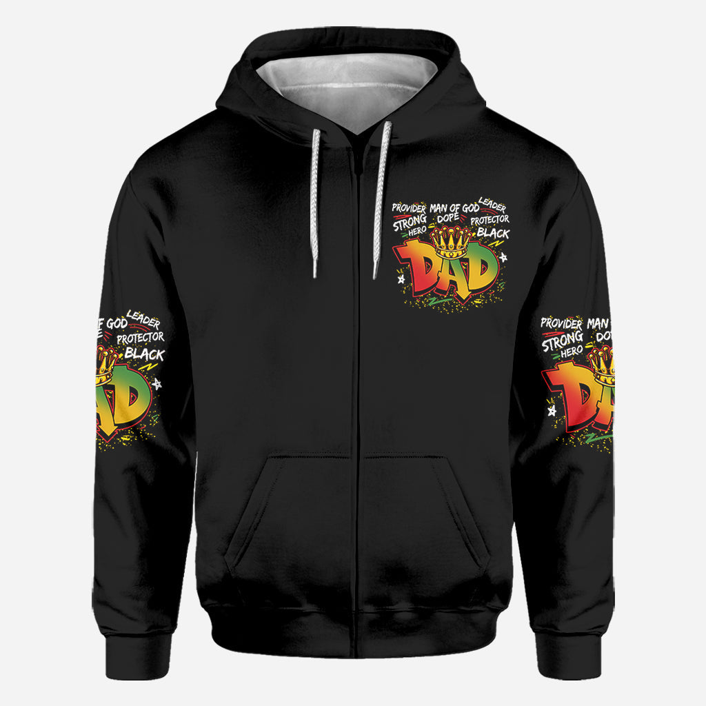 Papa héros et fort - T-shirt personnalisé afro-américain intégral