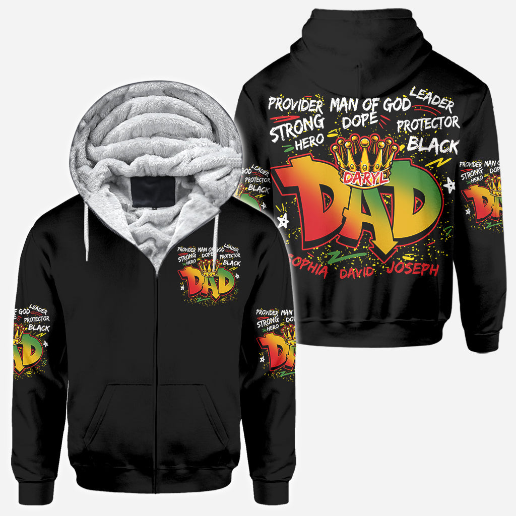 Papa héros et fort - T-shirt personnalisé afro-américain intégral