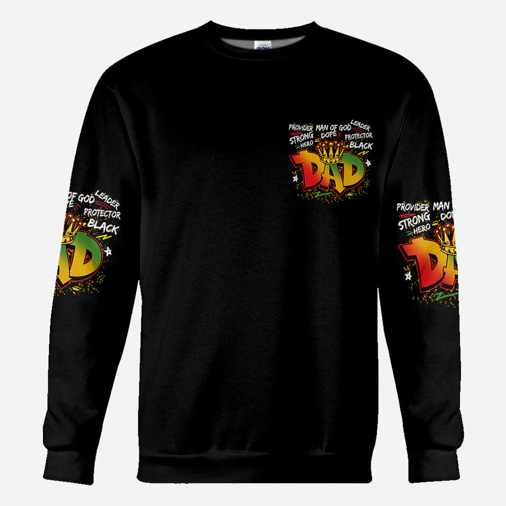 Papa héros et fort - T-shirt personnalisé afro-américain intégral