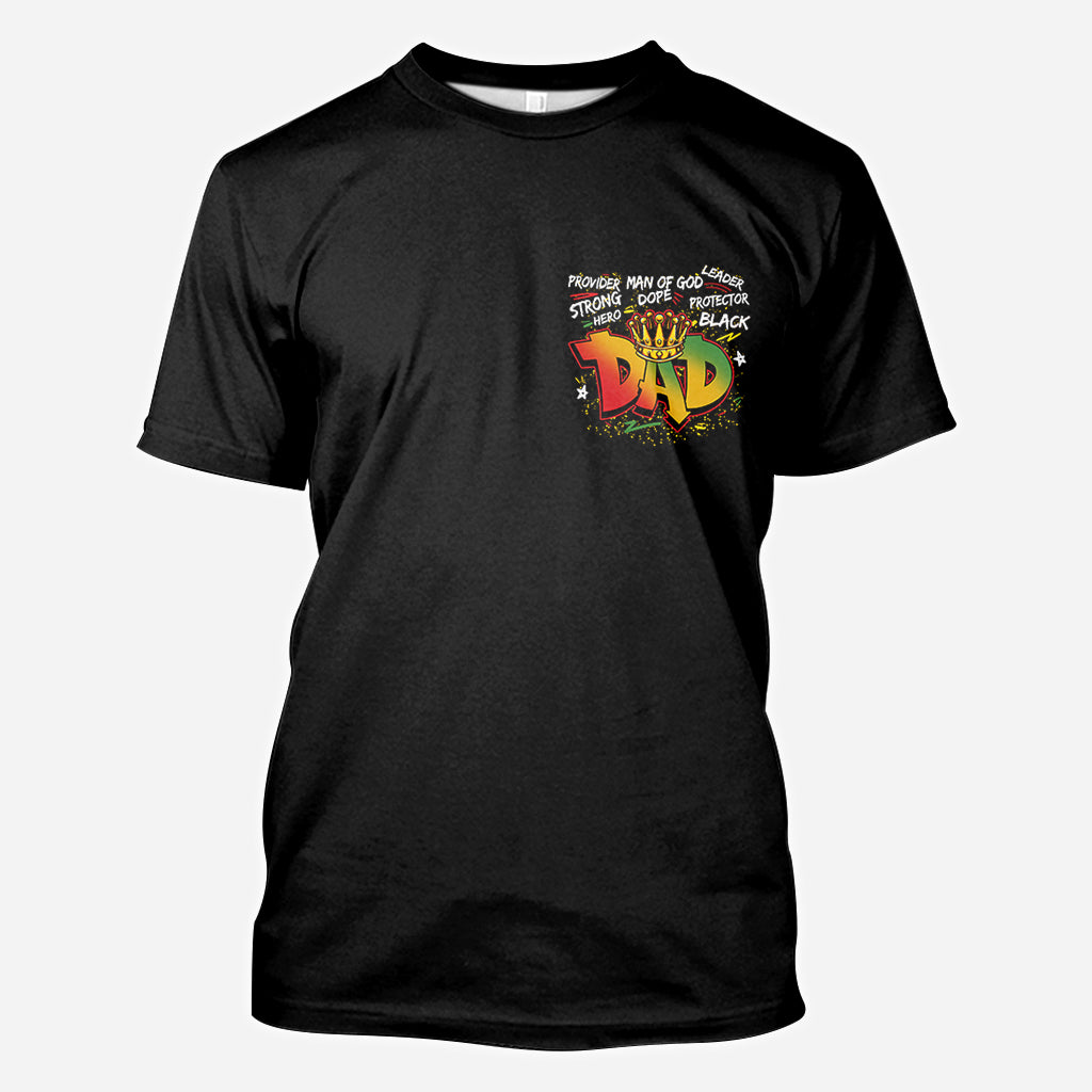 Papa héros et fort - T-shirt personnalisé afro-américain intégral