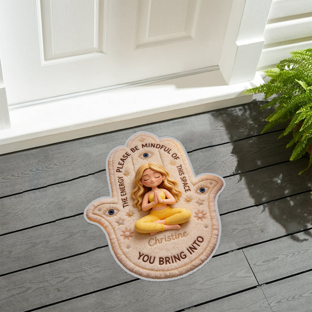 Please Be Mindful - Personalized Yoga Non-Slip Tufted Rug