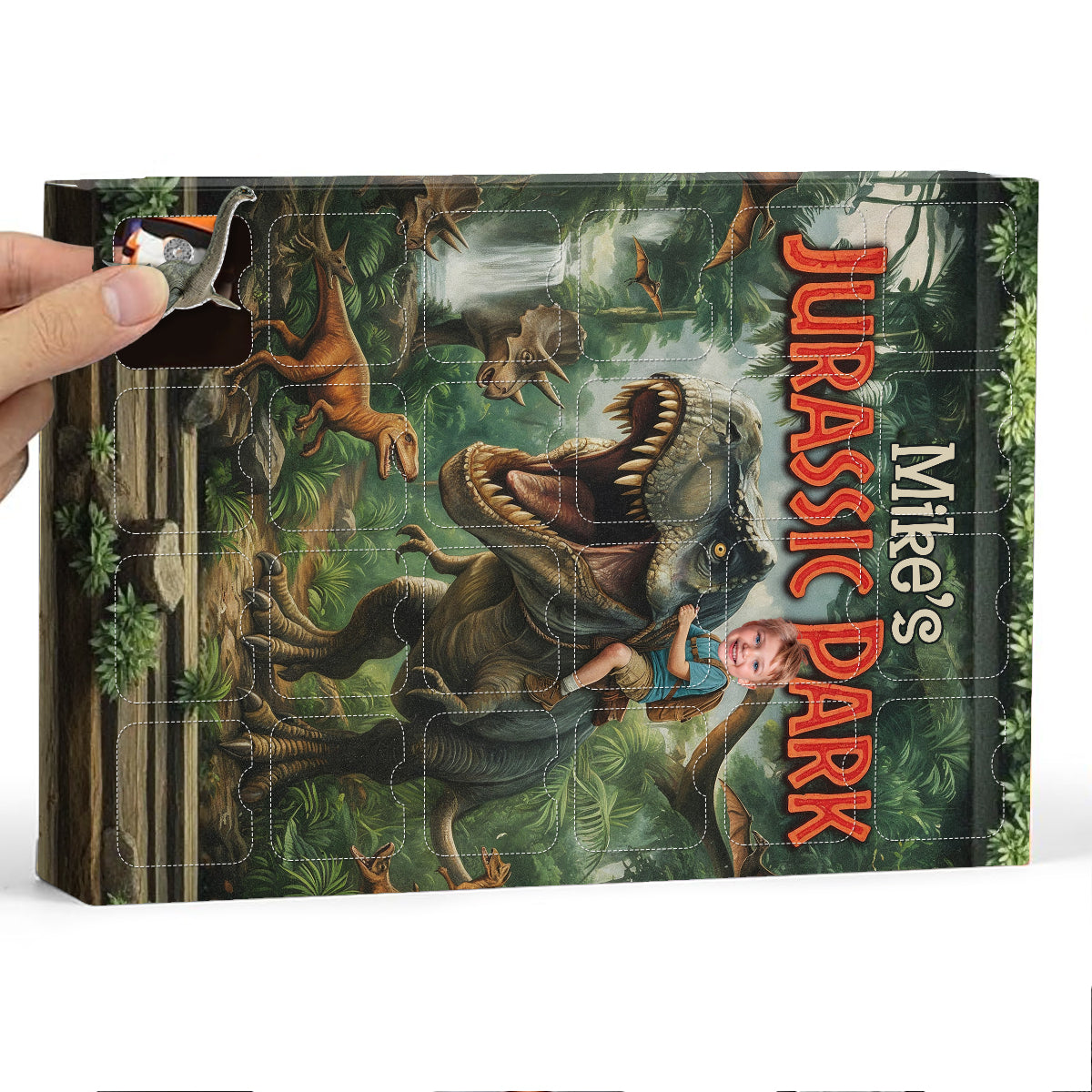 24 Dinosaurs Species Gift For Boys - Personalized Kid Advent Calendar With Ornaments