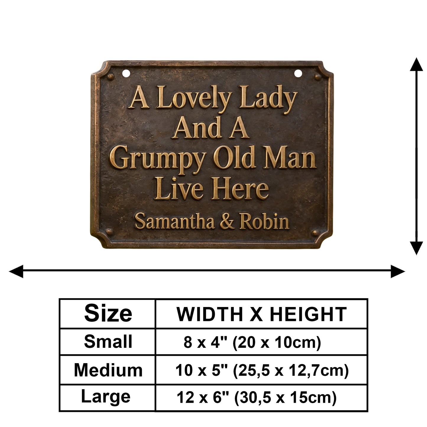 A Lovely Lady & A Grumpy Old Man Live Here - Personalized Couple Wooden Wall Mount Sign