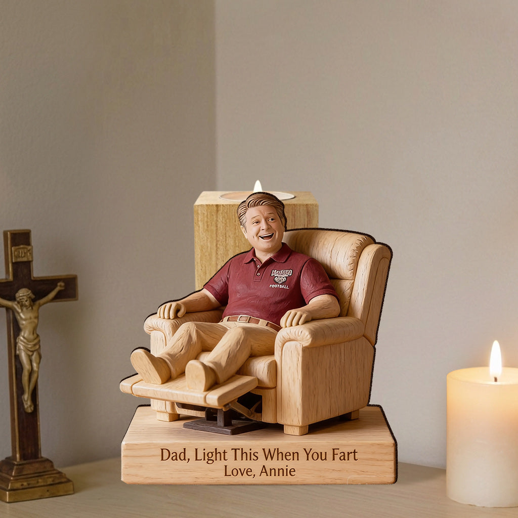Perfektes Geschenk zum Vatertag - Personalisierter Holzkerzenhalter in Form