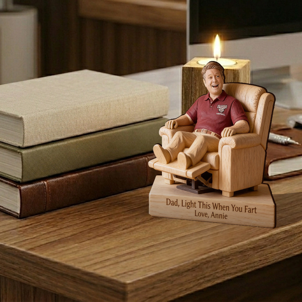 Perfektes Geschenk zum Vatertag - Personalisierter Holzkerzenhalter in Form