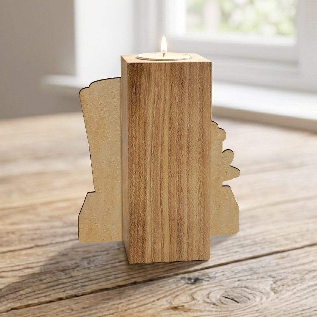 Perfektes Geschenk zum Vatertag - Personalisierter Holzkerzenhalter in Form