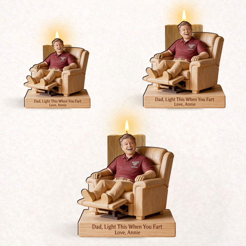Perfektes Geschenk zum Vatertag - Personalisierter Holzkerzenhalter in Form