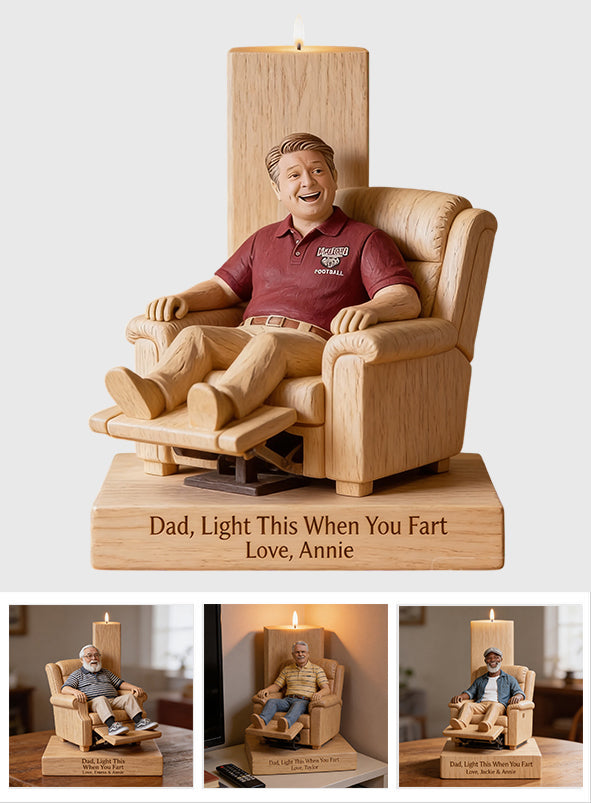 Perfektes Geschenk zum Vatertag - Personalisierter Holzkerzenhalter in Form
