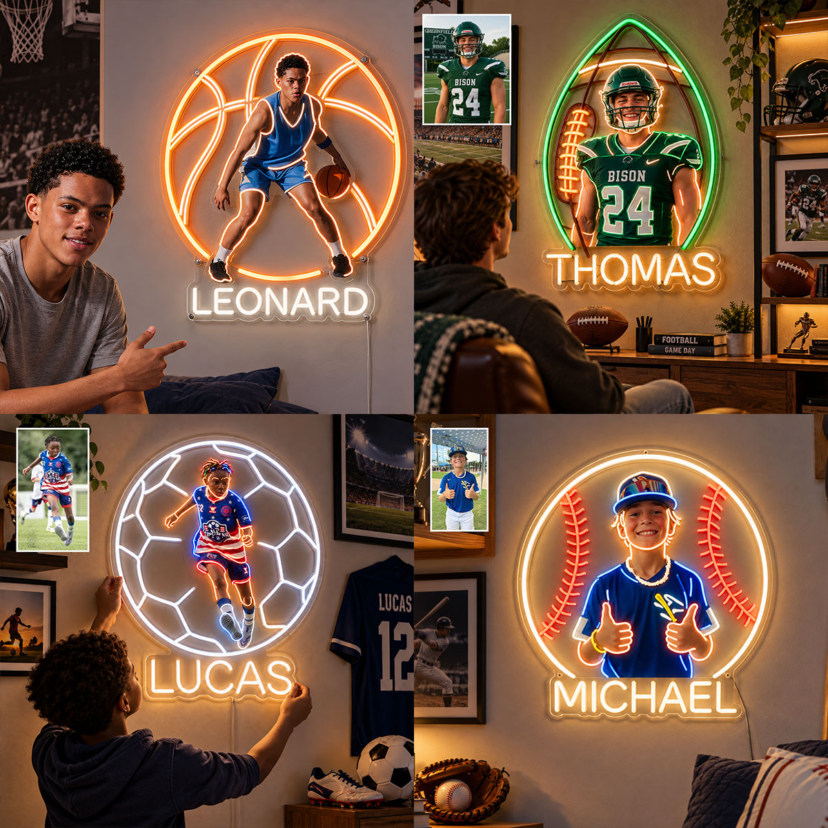 Jedes Foto, Jeder Sport - Personalisierte Neon LED Lichtsignatur