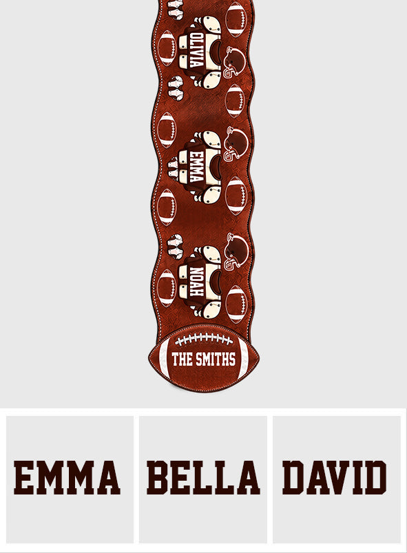 Merry Christmas Our Family - Personalized Football Custom Shape Table Runner