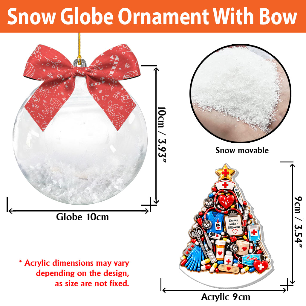 Idée Cadeau Infirmière, Décor de Noël Infirmière - Ornement 3D Personnalisé