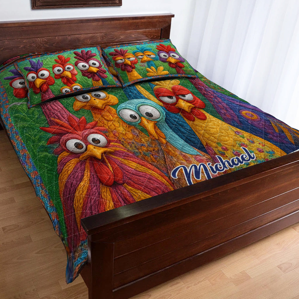 Chicken Farmer Gift - Personalized Chicken Quilt Set