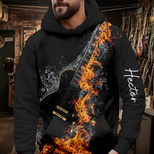 Blazing Guitar – Personalisiertes Shirt mit Gitarrenmotiv