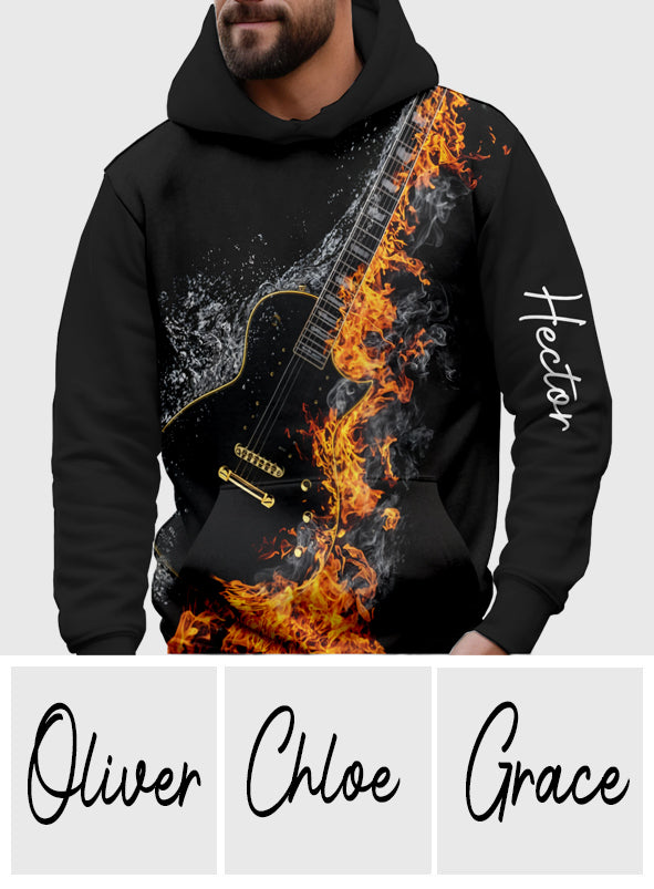 Blazing Guitar – Personalisiertes Shirt mit Gitarrenmotiv