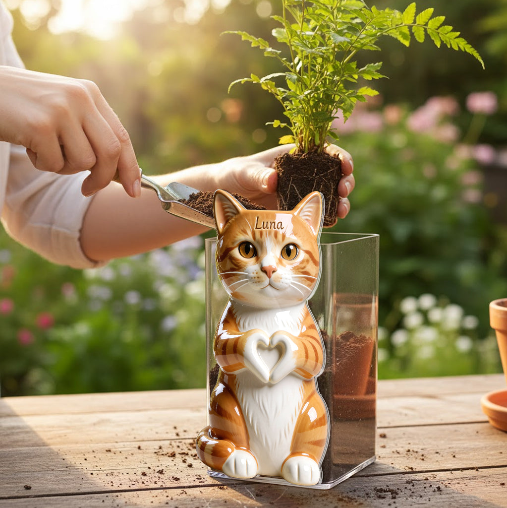 Custom Any Pet Photo - Personalized Cat Acrylic Pot