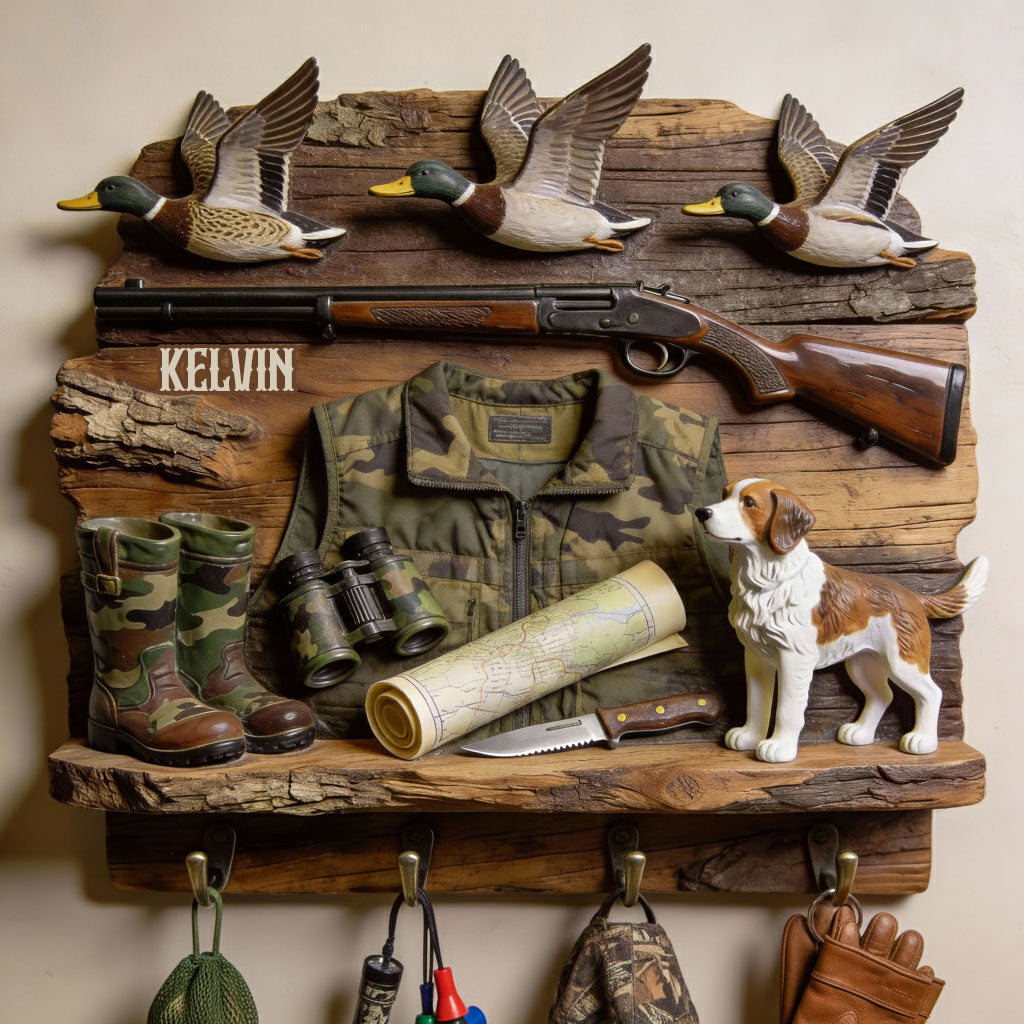 Duck Hunting - Personalized Hunting Custom Shaped Hanging Rack