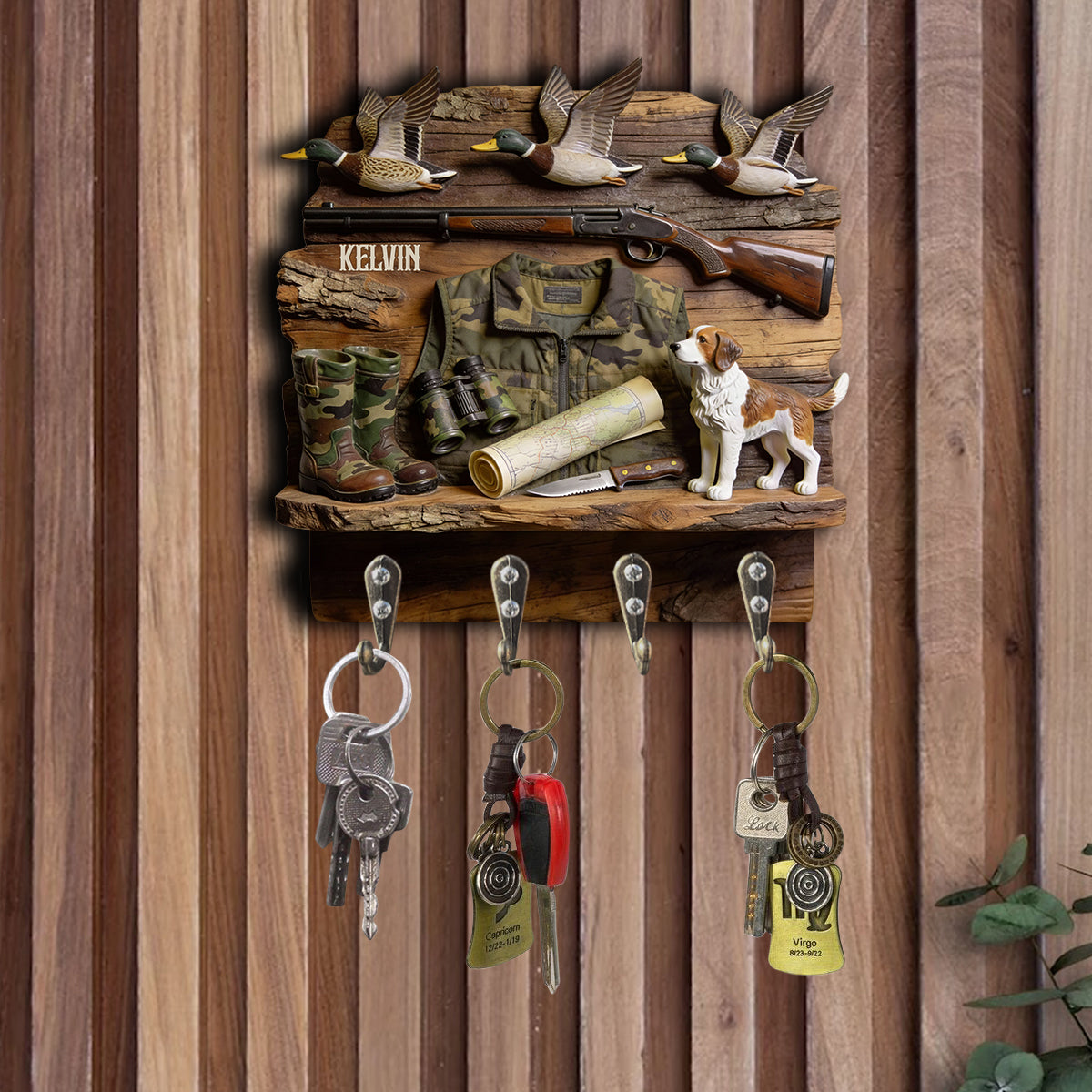 Duck Hunting - Personalized Hunting Custom Shaped Hanging Rack