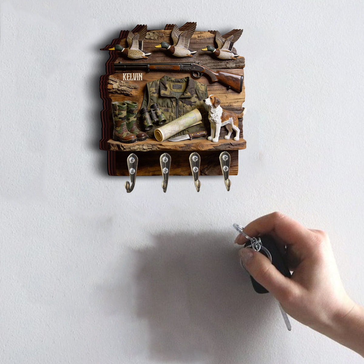 Duck Hunting - Personalized Hunting Custom Shaped Hanging Rack