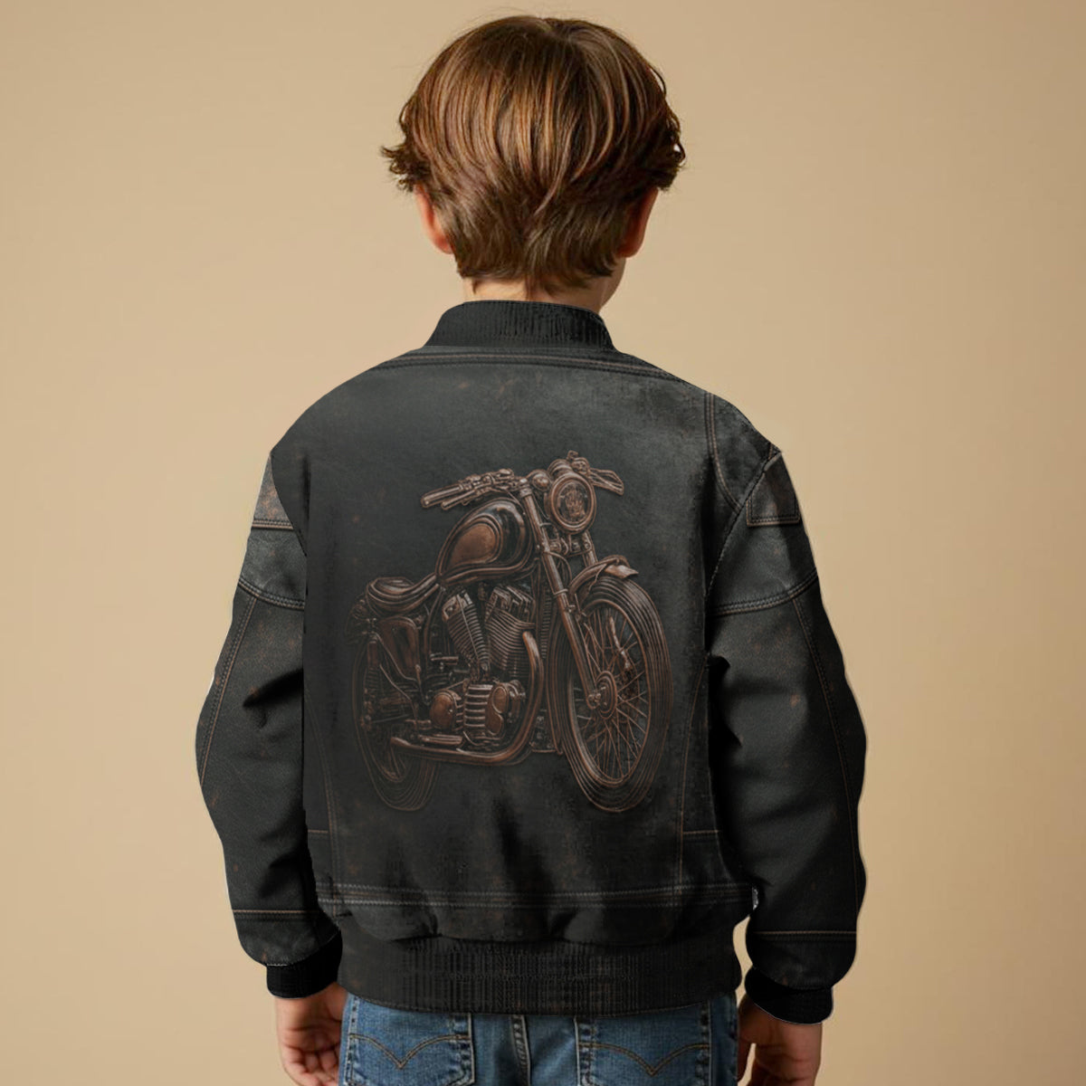 Unterschätze niemals einen alten Mann mit einem Motorrad – personalisierte Biker-Collegejacke