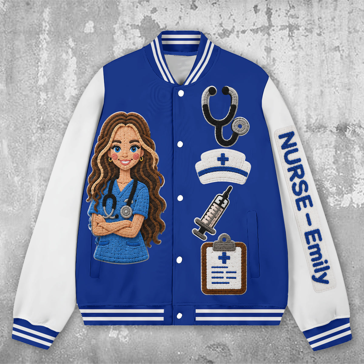 Any Photo Nurse Life - Personalized Nurse Varsity Jacket