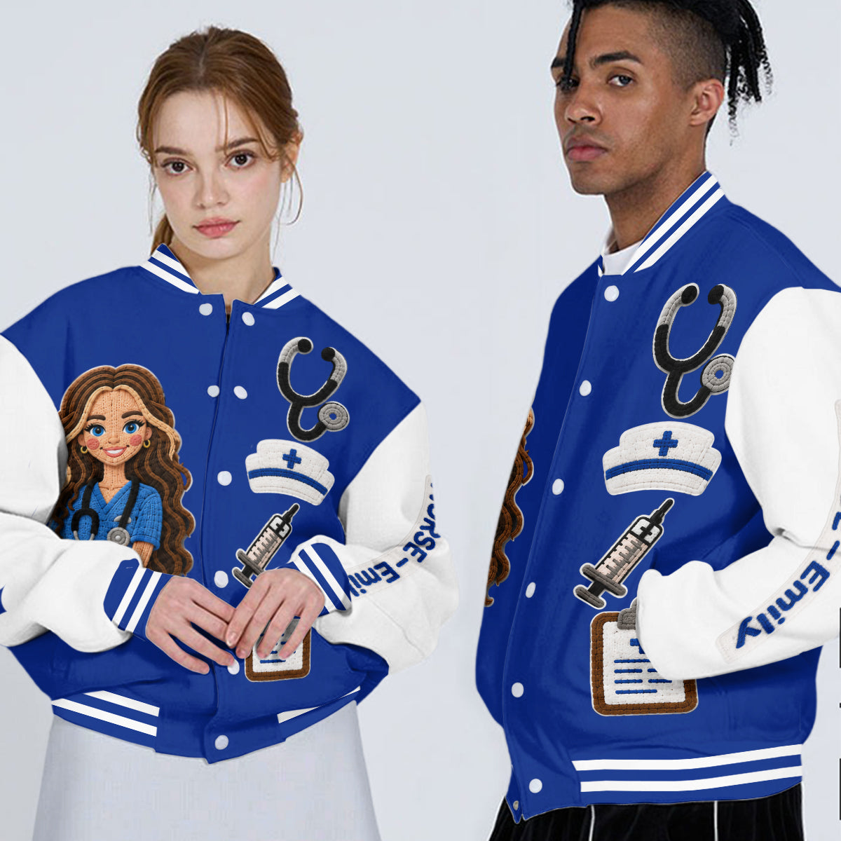 Any Photo Nurse Life - Personalized Nurse Varsity Jacket