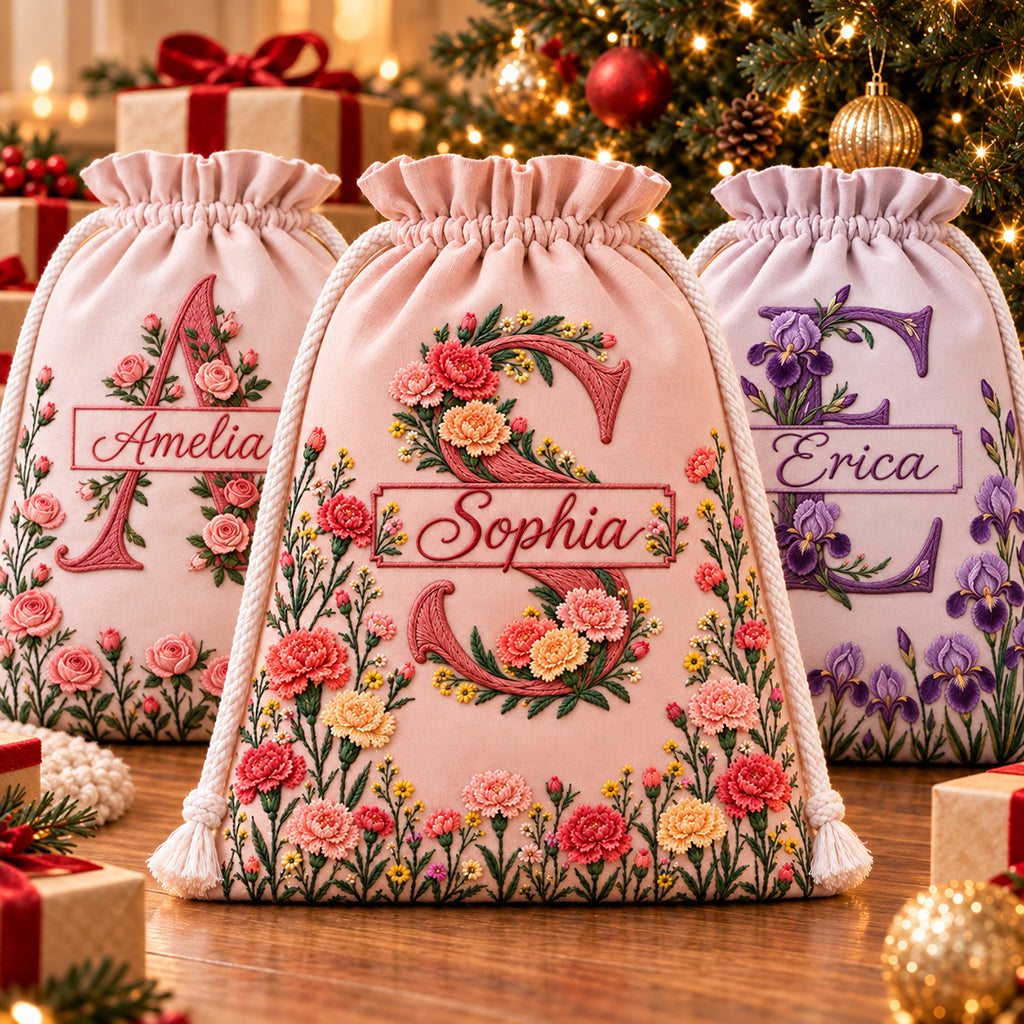 Sac à cordon floral personnalisé pour la famille et les amis - Sac fourre-tout d'amour de soi