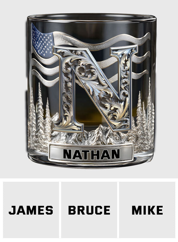 Initiale de l'alphabet pour les amateurs de whisky, bourbon... - Verre à whisky personnalisé