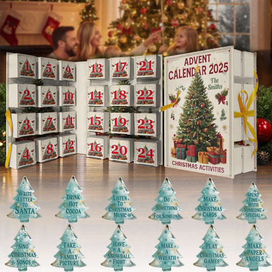 Christmas Activities - Personalized Family Folded Advent Calendar With Ornaments