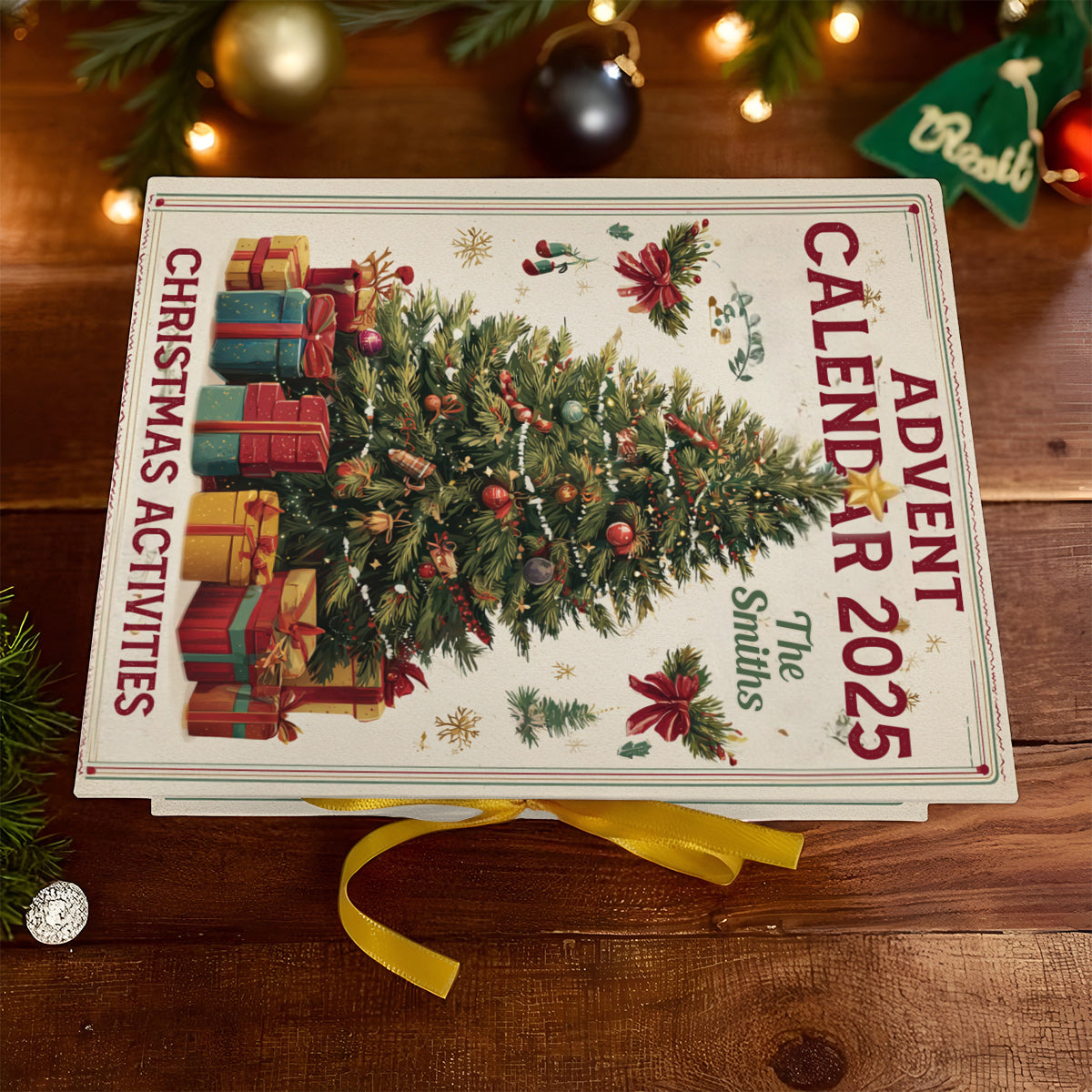 Christmas Activities - Personalized Family Folded Advent Calendar With Ornaments