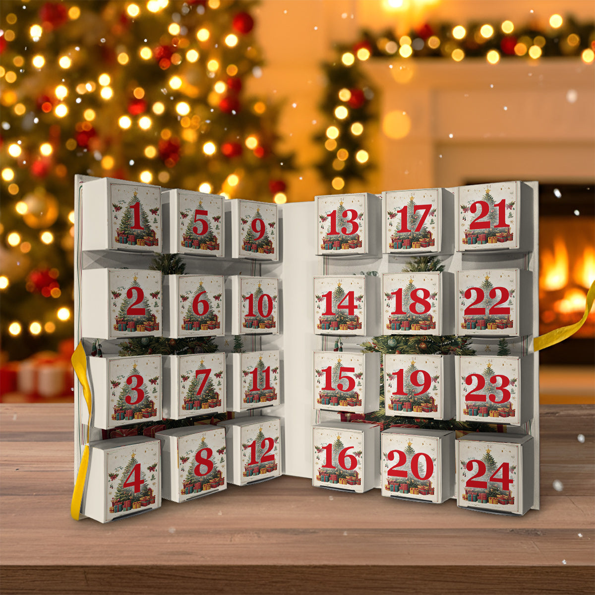Christmas Activities - Personalized Family Folded Advent Calendar With Ornaments